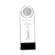 9.5" Crystal Golf With 3D Engraving, Male