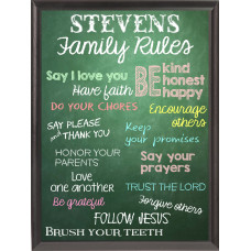 Christian "Family Rules" Wall Plaque