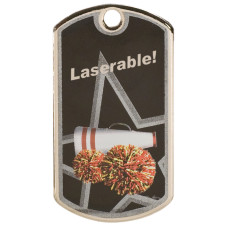 2 inch Black-Silver Cheerleader Star Dog Tag