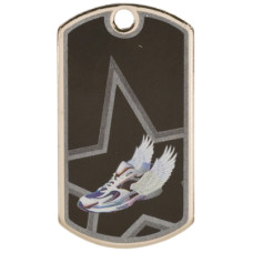 2 inch Black-Silver Track Star Dog Tag