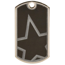2 inch Black-Silver Star Dog Tag