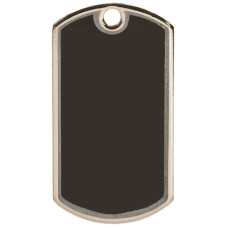 2 inch Black-Silver Blank Dog Tag