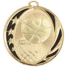 Basketball MidNite Star Medal with Neck Ribbon