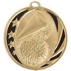 Cheerleading MidNite Star Medal with Neck Ribbon