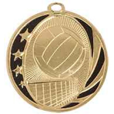 Volleyball MidNite Star Medal with Neck Ribbon