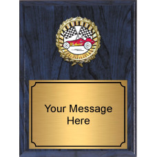 Economy Heat Transfer Plaque with Pinewood Derby Medallion