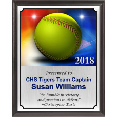 Colorful Softball Plaque