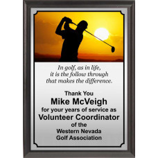 Sunset Swing Golf Plaque