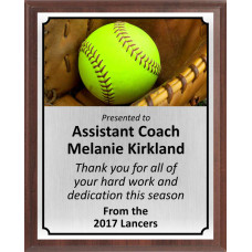 Ball In Glove Softball Plaque