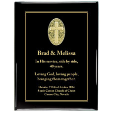 Glossy Black Piano Finish Premium Plaque with black Cross Designer Plaque Plate