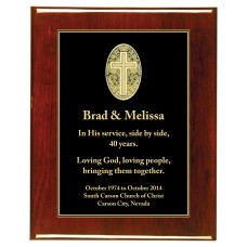 Rosewood Piano Finish Premium Plaque with black Cross Designer Plaque Plate