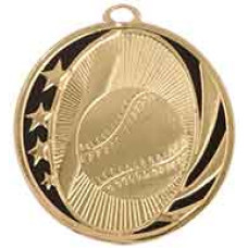Baseball MidNite Star Medal with Neck Ribbon