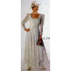 Square Neck Tea Length Gown, White, Size 8 Square Neck Tea Length Gown, White, Size 8