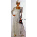 Square Neck Tea Length Gown, White, Size 8