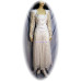 Square Neck Tea Length Gown, White, Size 8