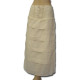 Pleated Front Tiered Long Skirt in Ivory