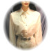 Embroidered Long Sleeve Bridal Blouse with Rhinestones, Ivory