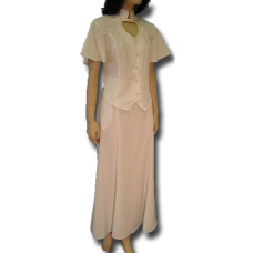 Heart Neck Short Sleeve Bridal Blouse and Flared Skirt Set Heart Neck Short Sleeve Bridal Blouse and Flared Skirt Set