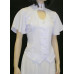 Heart Neck Short Sleeve Bridal Blouse, White