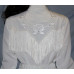 Long Sleeve Bridal Blouse, White with Off-White Fringe
