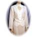 Heart Neck Long Sleeve Bridal Blouse in White