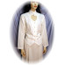 Heart Neck Long Sleeve Bridal Blouse in White