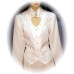 Heart Neck Long Sleeve Bridal Blouse in White
