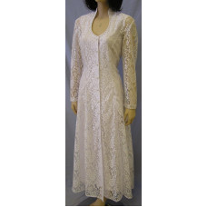 Queen Anne Neck Lace Dress in White