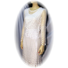 Coffee Bean Sleeveless Bridal Set, White Coffee Bean Sleeveless Bridal Set, White