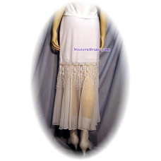 Fringed Rose Lace Skirt, White Fringed Rose Lace Skirt, White